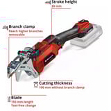 EINHELL Power X-Change Akku-Astsäge GE-GS 18/150 Li-Solo, 18Volt rot/schwarz, ohne Akku und Ladegerät
