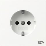 Gira Schutzkontaktsteckdose mit Aufdruck EDV und erhöhtem Berührungsschutz weiß, Retail
