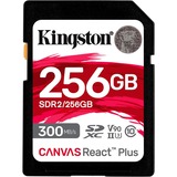 Kingston Canvas React Plus 256 GB SDXC, Speicherkarte schwarz, UHS-II U3, Class 10, V90