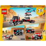 LEGO 31146 Creator 3-in-1 Tieflader mit Hubschrauber, Konstruktionsspielzeug 