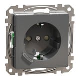 Merten Connected Schutzkontaktsteckdose Typ F mit Ein-/Ausschalter und Durchschleiffunktion anthrazit, Retail