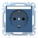 Merten Schutzkontaktsteckdose mit Schriftfeld blau, Retail