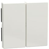 Merten Wippe für Serienschalter, zweiteilige Taste, glänzende Thermoplast-Abdeckung weiß (glänzend), Retail