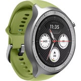 Motorola moto watch, Smartwatch silber, mit silbernem Edelstahl-Armband und grünem Silikon-Armband