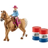 Schleich Farm World Barrel racing mit Cowgirl, Spielfigur