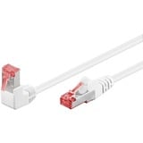 goobay Patchkabel Cat.6 S/FTP (PiMF), 1x 90° gewinkelt weiß, 0,5 Meter, doppelt geschirmt