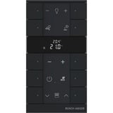 Busch-Jaeger Raumtemperaturregler mit Bedienfunktion zehnfach, Unterputz, mit LED-Anzeige, matt schwarz (matt), Retail