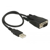 DeLOCK Adapter USB 2.0-A Stecker < 1x RS-232 Stecker schwarz, mit Schrauben und Muttern, ESD Überspannungsschutz