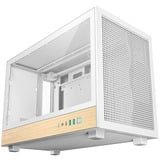 DeepCool CH260 WOOD, Tower-Gehäuse weiß/holz, Tempered Glass
