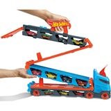 Hot Wheels 2-in-1 Rennbahn-Transporter, Spielfahrzeug blau/orange