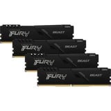 Kingston FURY DIMM 64 GB DDR4-3200 (4x 16 GB) Quad-Kit, Arbeitsspeicher schwarz, KF432C16BBK4/64, Beast, INTEL XMP