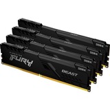 Kingston FURY DIMM 64 GB DDR4-3200 (4x 16 GB) Quad-Kit, Arbeitsspeicher schwarz, KF432C16BBK4/64, Beast, INTEL XMP