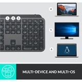 Logitech MX Keys, Tastatur graphit/schwarz, DE-Layout, 2,4 GHz, Bluetooth, kompatibel mit Apple macOS, PC, Microsoft Windows, Linux, iOS, Android