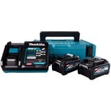 Makita Power Source Kit Li 40V 4Ah, Ladegerät schwarz/blau, 2x Akku BL4025, 1x Schnellladegerät DC40RA, MAKPAC Gr.1