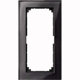 Merten Rahmen Glas zweifach ohne Mittelsteg schwarz (glänzend), Retail