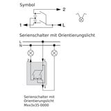 Merten Serienschalter Einsatz Orientierungslicht 10 Ampere Wechselstrom Retail