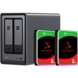 UGREEN DXP2800 + 2x 8 TB Seagate IronWolf HDD Bundle, NAS 