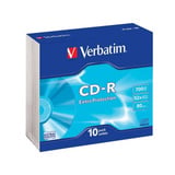 Verbatim CD-R 700 MB, CD-Rohlinge 52fach, 10 Stück, Extra Protection