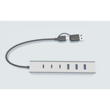 i-tec USB-C/USB-A Charging Metal HUB 7 port, USB-Hub silber