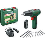 Bosch Heimwerken & Garten Akku-Bohrschrauber EasyDrill 1200 + Bit- und Bohrer-Set grün/schwarz, 2x Li-Ionen Akku 1,5Ah, Koffer