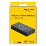 DeLOCK Externes Gehäuse für M.2 NVMe PCIe SSD mit SuperSpeed USB 20 Gbps (USB 3.2 Gen 2x2) USB Type-C Buchse, Laufwerksgehäuse schwarz