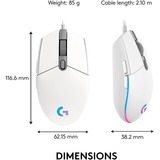 Logitech Gaming G203 LIGHTSYNC, Gaming-Maus weiß