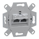 Merten Einsatz Universal-Anschlussdose 8-polig Kategorie 6A Typ 465706 mit Schraubbefestigung, Steckdose platin, Retail