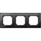 Merten Rahmen aus Glas, dreifach, waagerecht und senkrecht montierbar, glänzend, IP20 schwarz (glänzend), Retail
