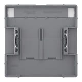 Merten Zentralplatte zwei fach mit Schriftfeld und integrierten Verschlussschiebern, Abdeckung edelstahl, Retail