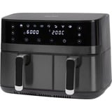 ProfiCook Doppel-Heißluftfritteuse PC-FR 1295 H edelstahl (dunkel)/schwarz, 2.700 Watt, 2 Körbe 5,5 + 3,5 Liter