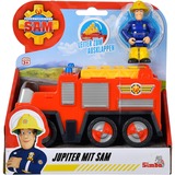 Simba Feuerwehrmann Sam Jupiter mit Sam Figur, Spielfahrzeug rot/gelb