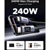 UGREEN USB-C auf USB-C Ladekabel 240W schwarz, 2 Meter, PD 240 Watt, Display