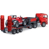 bruder 02774 MAN TGA Tieflader mit Manitou Teleskoplader MLT 633, Modellfahrzeug 