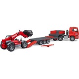 bruder 02774 MAN TGA Tieflader mit Manitou Teleskoplader MLT 633, Modellfahrzeug 