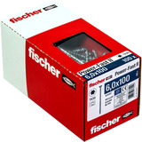 fischer Spanplattenschraube PowerFast II 6,0x100 Senkkopf TX 100 Stück, mit Teilgewinde, verzinkt