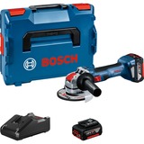 Bosch X-LOCK Akku-Winkelschleifer GWX 18V-7 Professional, 18Volt blau/schwarz, 2x Li-Ionen Akku 4,0Ah, L-BOXX