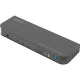 Digitus KVM Switch DisplayPort 4 Port, KVM-Switch 4K60Hz, 4 x DP in, 1 x DP/HDMI out