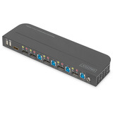 Digitus KVM Switch DisplayPort 4 Port, KVM-Switch 4K60Hz, 4 x DP in, 1 x DP/HDMI out