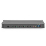 Digitus KVM Switch DisplayPort 4 Port, KVM-Switch 4K60Hz, 4 x DP in, 1 x DP/HDMI out