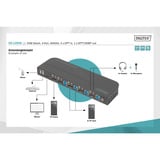 Digitus KVM Switch DisplayPort 4 Port, KVM-Switch 4K60Hz, 4 x DP in, 1 x DP/HDMI out