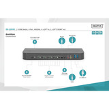 Digitus KVM Switch DisplayPort 4 Port, KVM-Switch 4K60Hz, 4 x DP in, 1 x DP/HDMI out