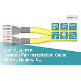 Digitus Professional Cat.7a S/FTP Verlegekabel Duplex, Cca gelb, 500 Meter Trommel