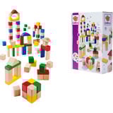 Eichhorn Holzbausteine Bunt/Natur, Konstruktionsspielzeug 75 Teile
