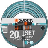 GARDENA Classic Schlauch Set 13mm (1/2") grau/türkis, 20 Meter, mit Anschlüssen