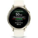 Garmin Venu 4 - 41 mm, Smartwatch Beige/Lunargold, Silikon-Armband in Bone