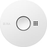 Gira Rauchwarnmelder Basic Q Label mit integrierter Funktionstaste und Störanzeige, Rauchmelder weiß, Retail