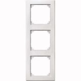 Merten Rahmen dreifach waagerecht und senkrecht 462319 aus Duroplast, glänzend, IP20 weiß (glänzend), Retail