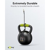 goobay Plus Audio Adapterkabel AUX 3,5mm Klinke > Stereo-Cinch Stecker schwarz/silber, 0,5 Meter