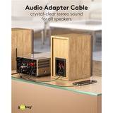 goobay Plus Audio Adapterkabel AUX 3,5mm Klinke > Stereo-Cinch Stecker schwarz/silber, 0,5 Meter