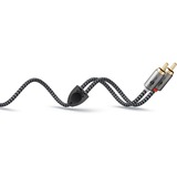 goobay Plus Audio Adapterkabel AUX 3,5mm Klinke > Stereo-Cinch Stecker schwarz/silber, 0,5 Meter